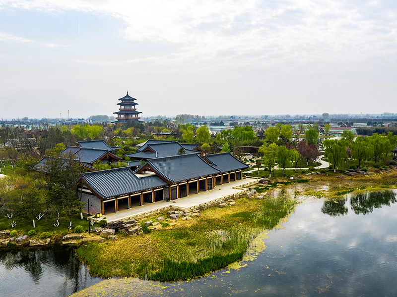 Clădirea cu structură din lemn din lacul Xi'an Meibei